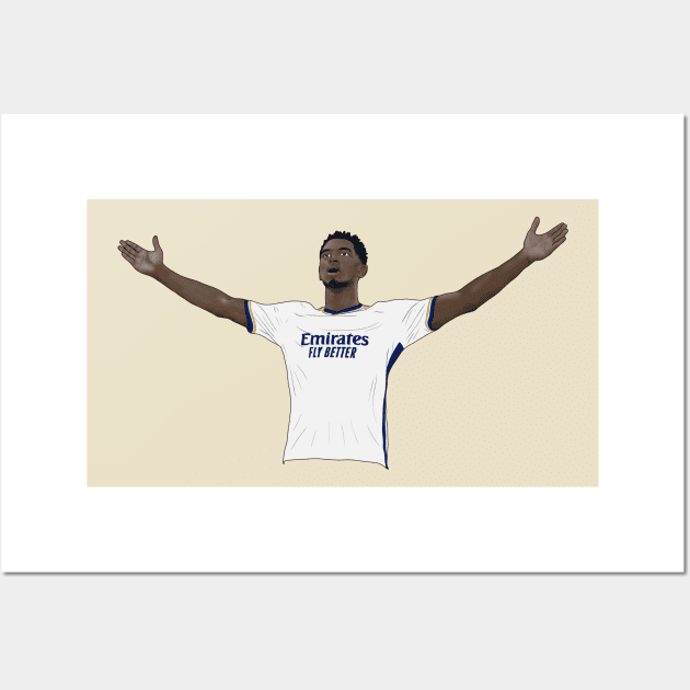 Jude Bellingham El Classico Goal Celebration Hala Madrid Wall Art by Hevding